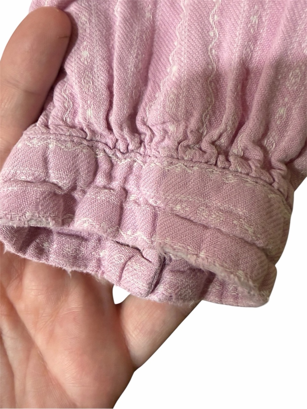 L.L. Bean Light Pink Dobby Striped Pintuck Flannel Nightgown. - Picture 3 of 8